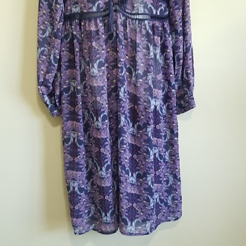Xhiliration Purple Floral Print Dress Sz small - Picture 3 of 6